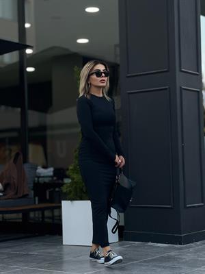 Siyah Orjinal Marka Maxi Boy Elbise