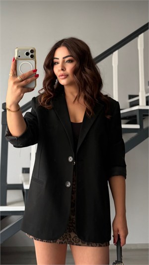 Black Oversized Blazer Jacket