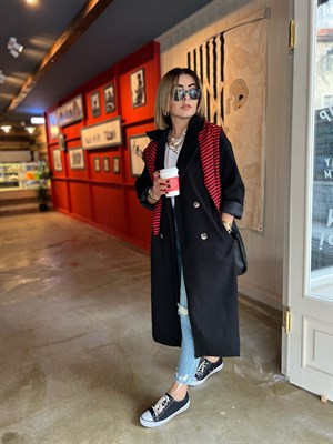 Siyah Oversize Kaban