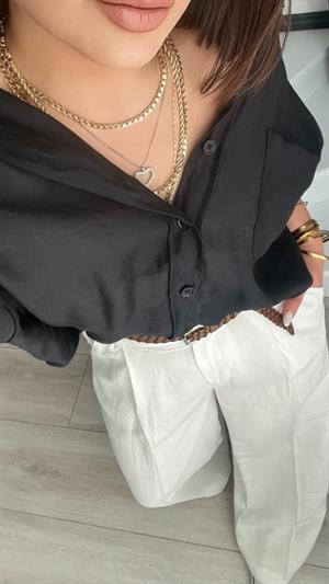 Black Oversize Tencel Shirt