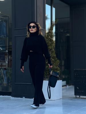 Black Fingerless Knit Set