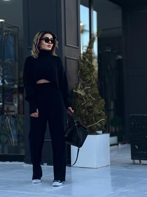 Black Fingerless Knit Set