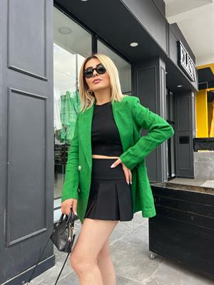 Siyah Pilili Mini Etek