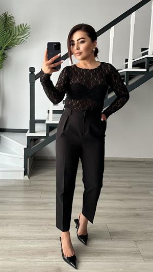 Black Premium Lace Blouse