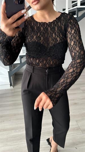 Black Premium Lace Blouse