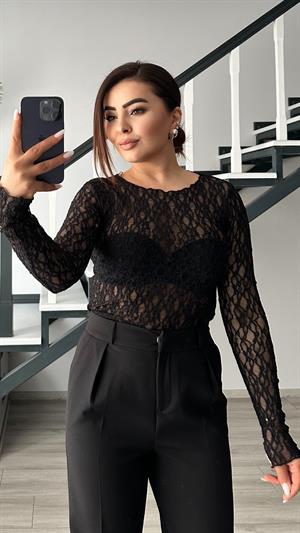 Black Premium Lace Blouse