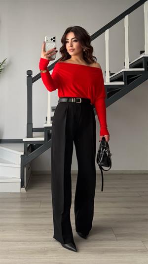 Siyah Premium Palazzo Pantalon