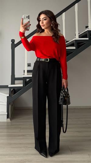 Siyah Premium Palazzo Pantalon
