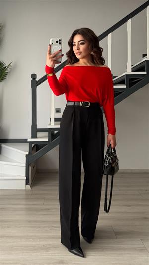 Siyah Premium Palazzo Pantalon
