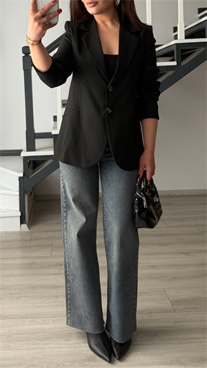 Siyah Slim Fit Blazer Ceket