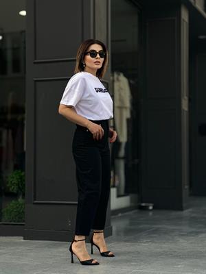 Siyah Ultra Yüksek Bel Slouchy Jean
