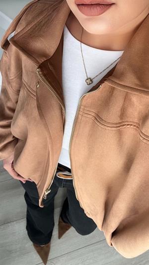 Taba Süet Bomber Ceket