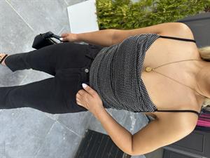 Taş Baskılı Crop Bluz 