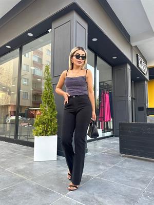 Taş Baskılı Crop Bluz 