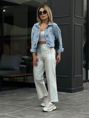 Taş Çakımlı Denim Ceket