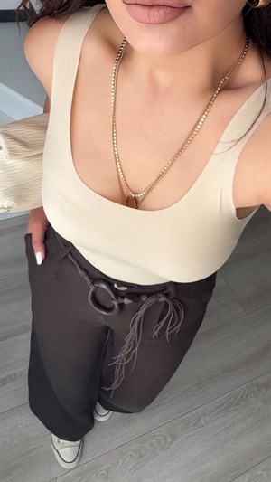 Stone Laser-Cut Cotton Tank Top