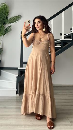 Taş Marka Model Fırfırlı Astarlı Elbise