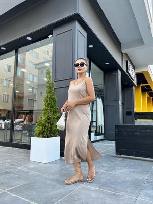 Stone Oysho Fabric Strappy Dress