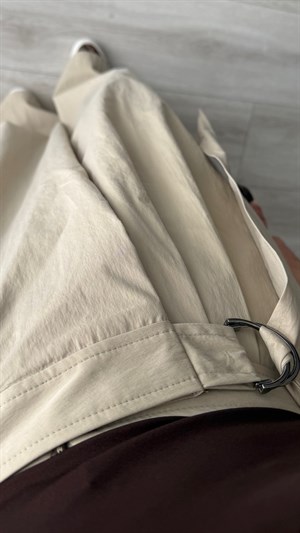 Taş Paraşüt Kumaş Kemer Detaylı Dökümlü Pantolon