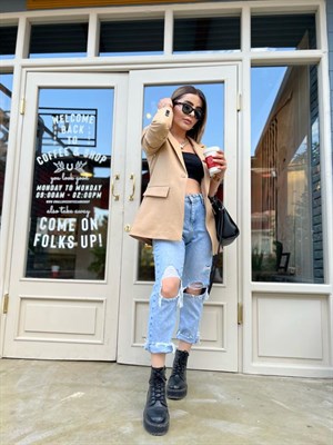 Taş Yün Efekt Blazer Ceket