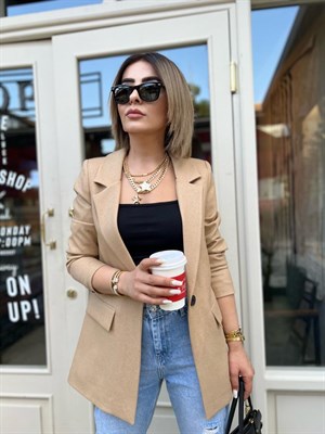 Taş Yün Efekt Blazer Ceket