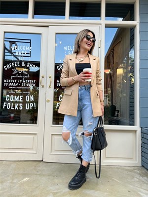 Taş Yün Efekt Blazer Ceket