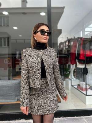 Tweed Skirt and Jacket Set