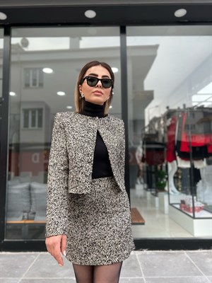 Tweed Skirt and Jacket Set