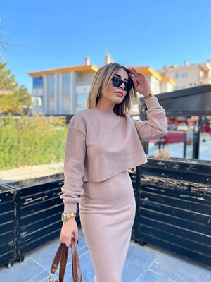 Vizon Bluz Etek Triko Takım