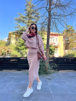 Vizon Bluz Etek Triko Takım