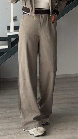 Taupe Bomber Jacket-Pants Set