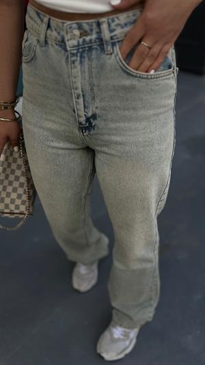 Wide Leg Yıkamalı Jean