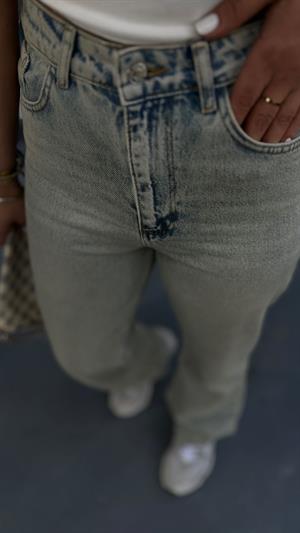 Wide Leg Yıkamalı Jean