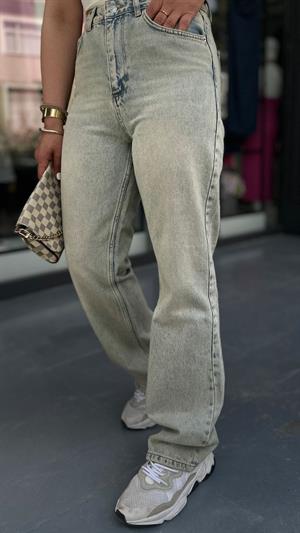 Wide Leg Yıkamalı Jean