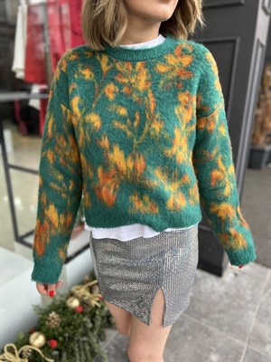 Yırtmaçlı Parıltılı Mini Etek