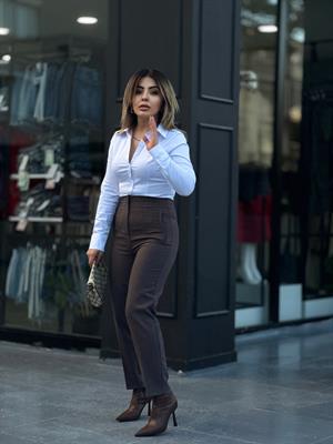 Zr Model Kahve Flatolu Pantolon 