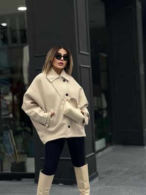 Zr Model Taş Yarasa Kol Kaşe Kaban 