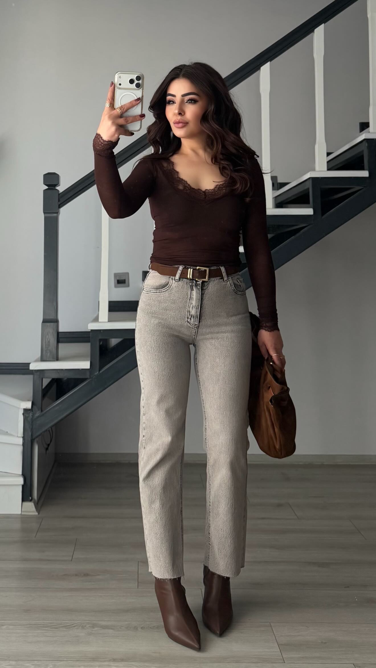 Açık Kahve Yıkamalı Boy Fit Jean