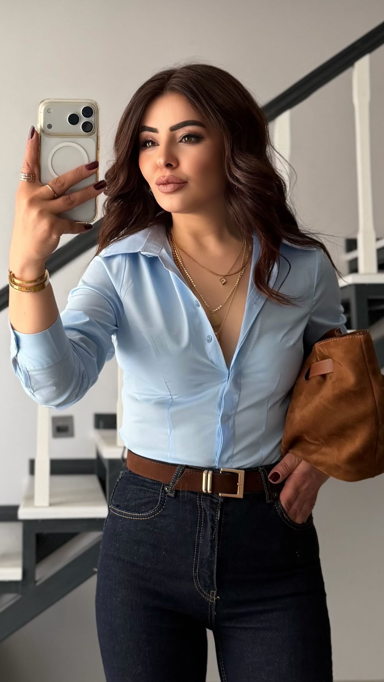 Bebe Mavi Slim Fit Gömlek