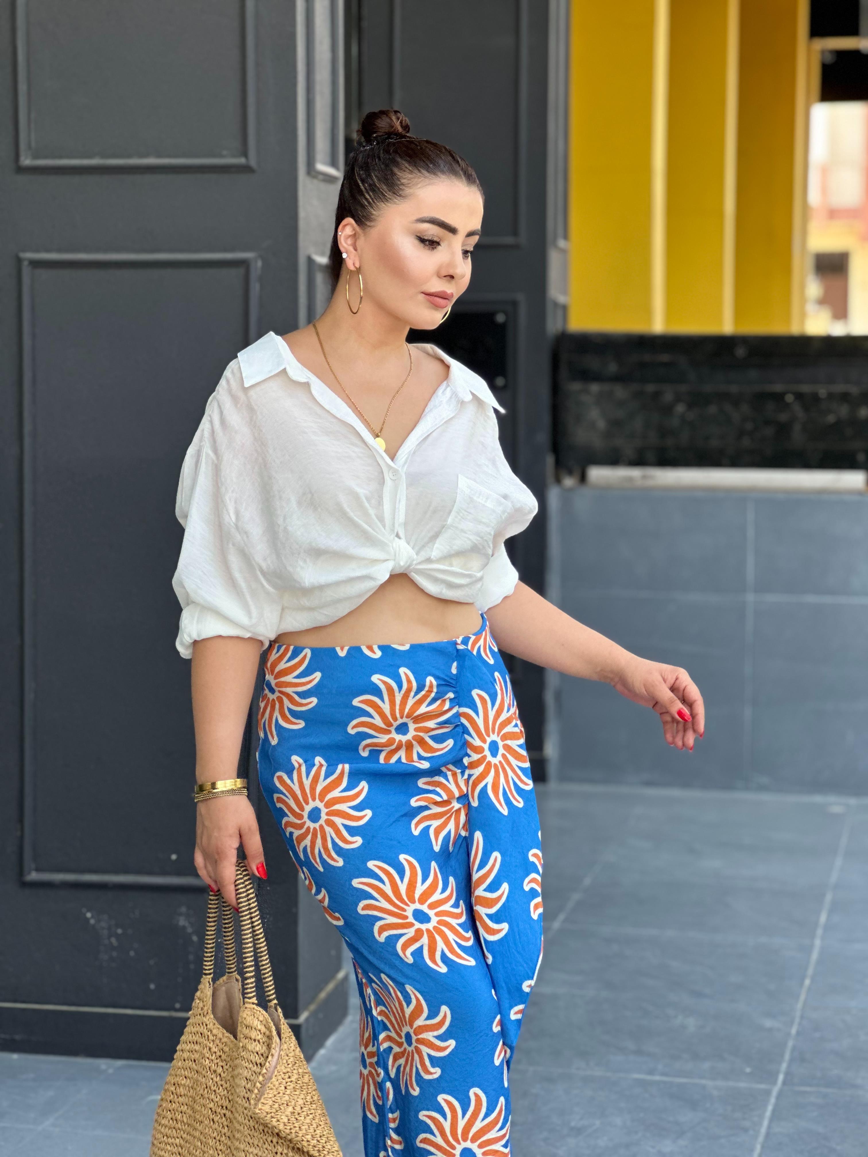Beyaz Tensel Kumaş Oversize Gömlek 