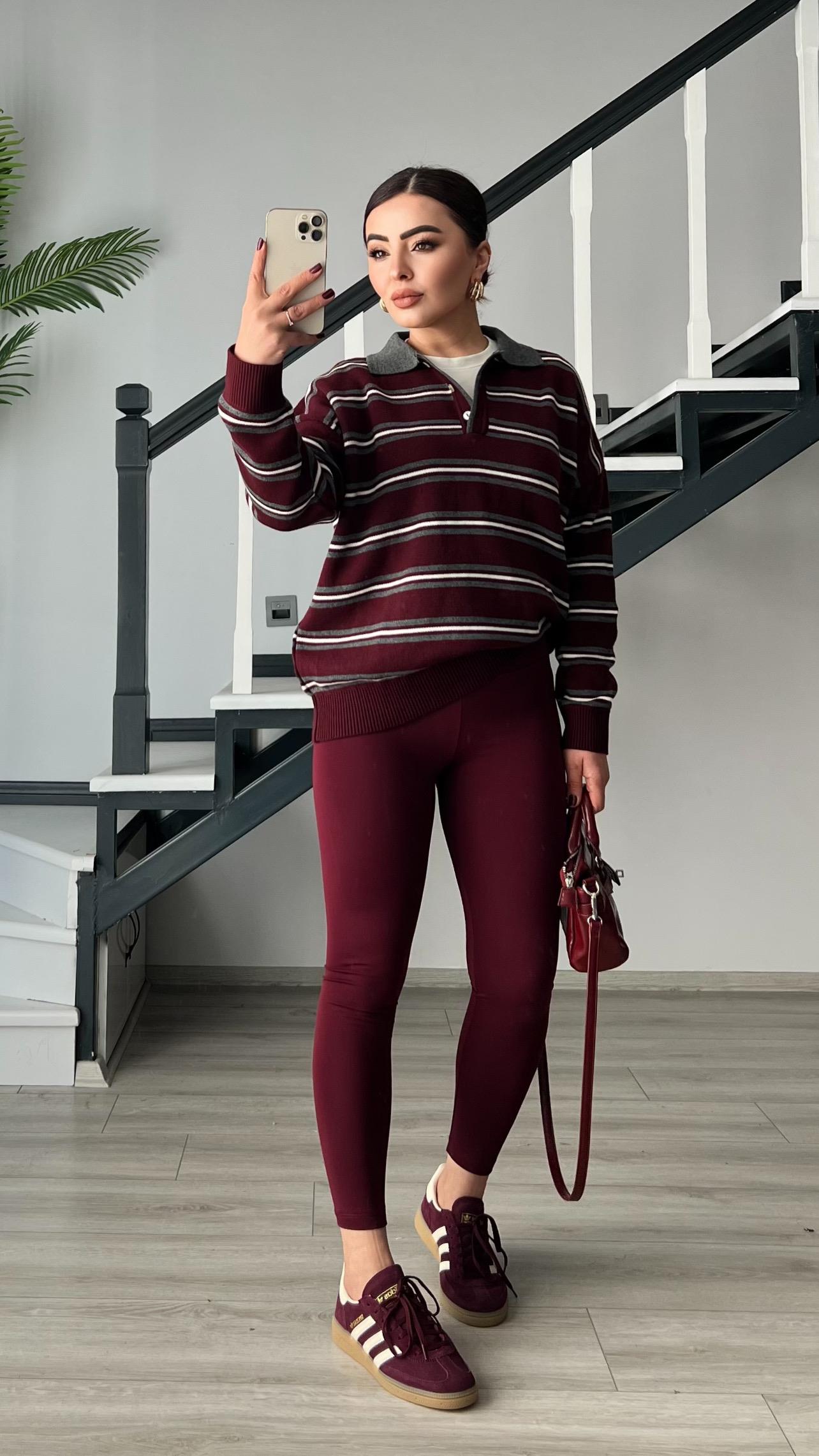 Burgundy Original Brand Fleece Leggings