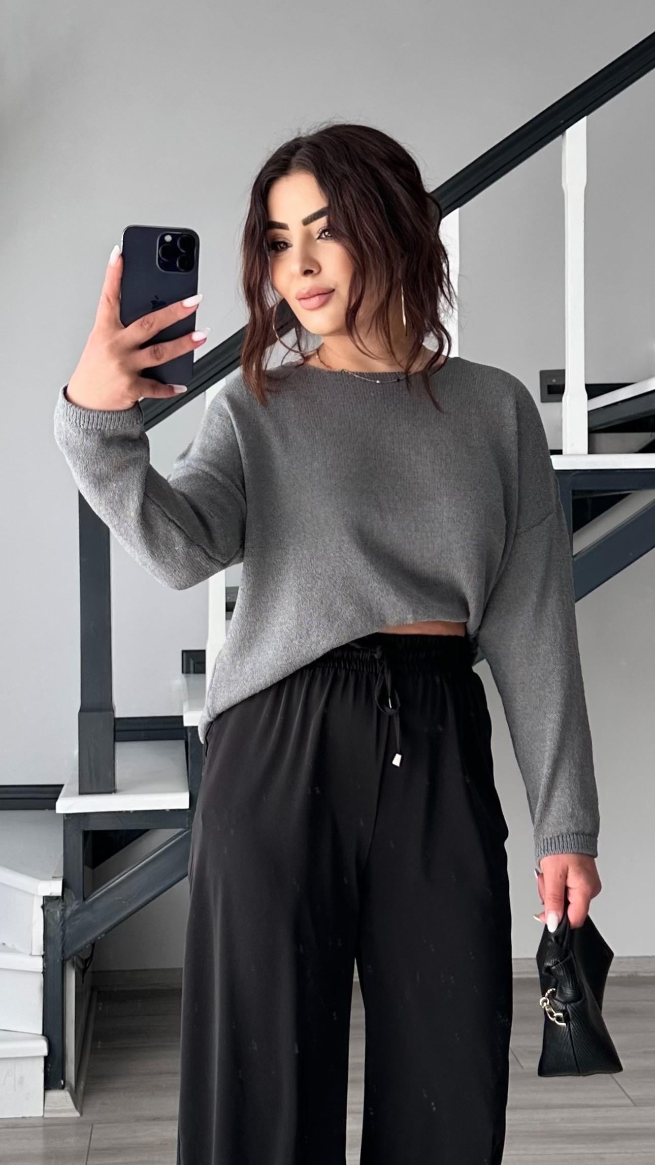 Grey Mercerized Blouse