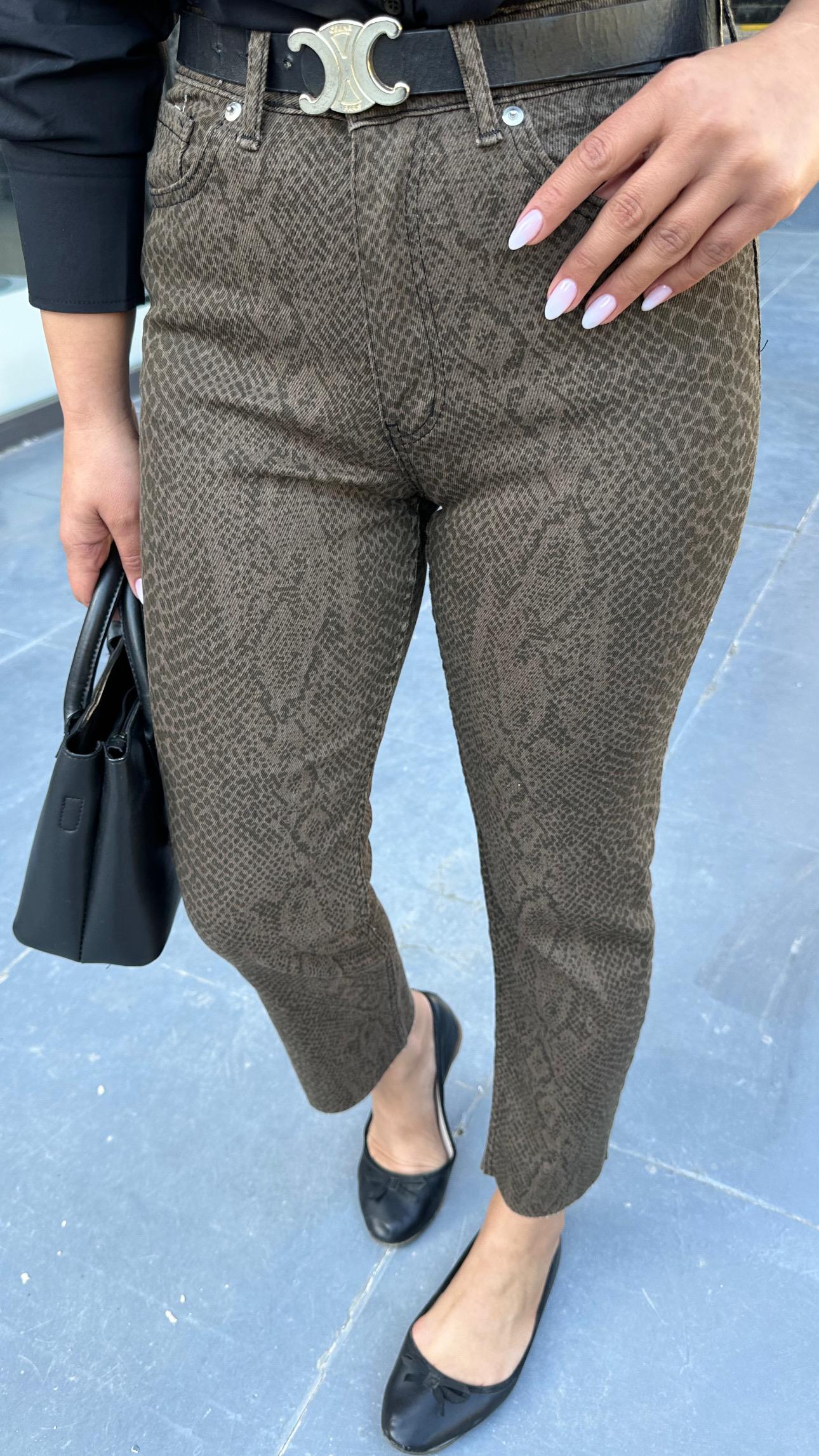 Khaki Original Brand Snake Pattern Fitted Jeans