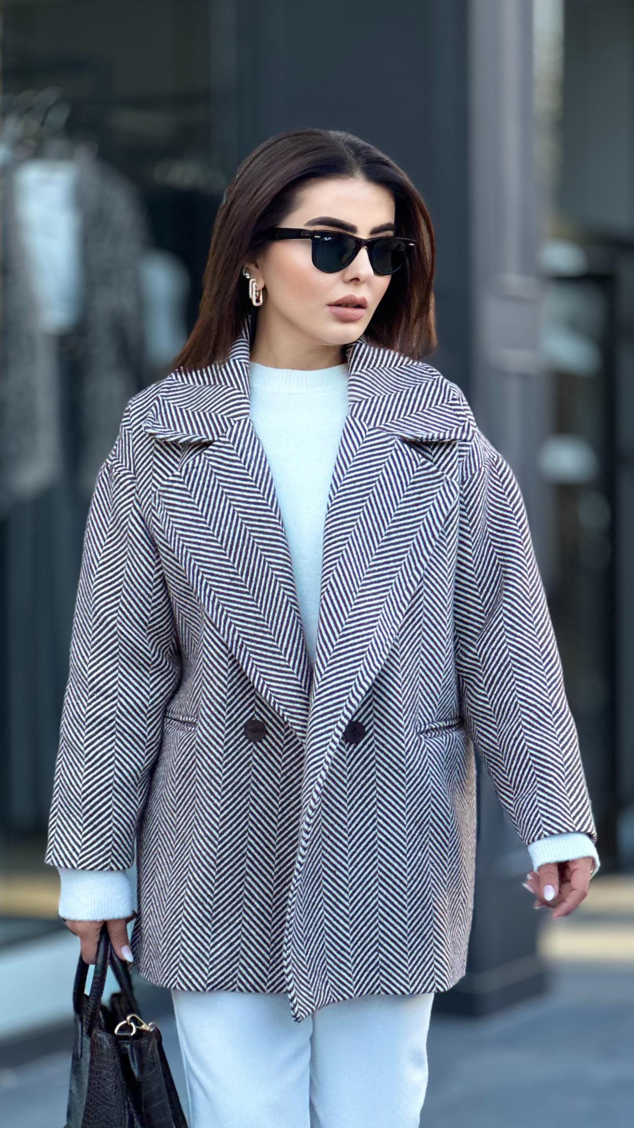Kahve Kaşe Oversize Kaban 