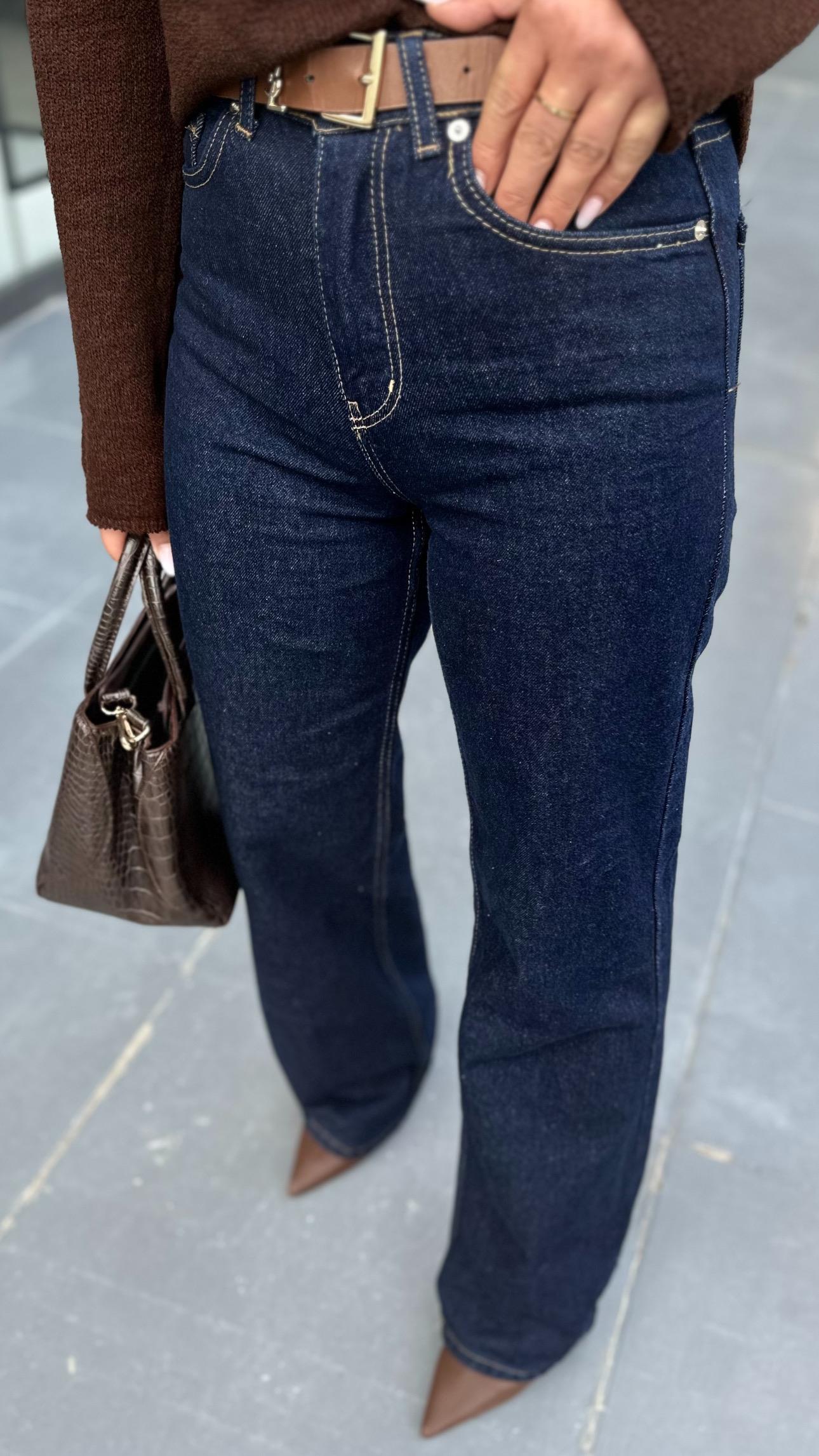Koyu Lacivert Straight Jean 