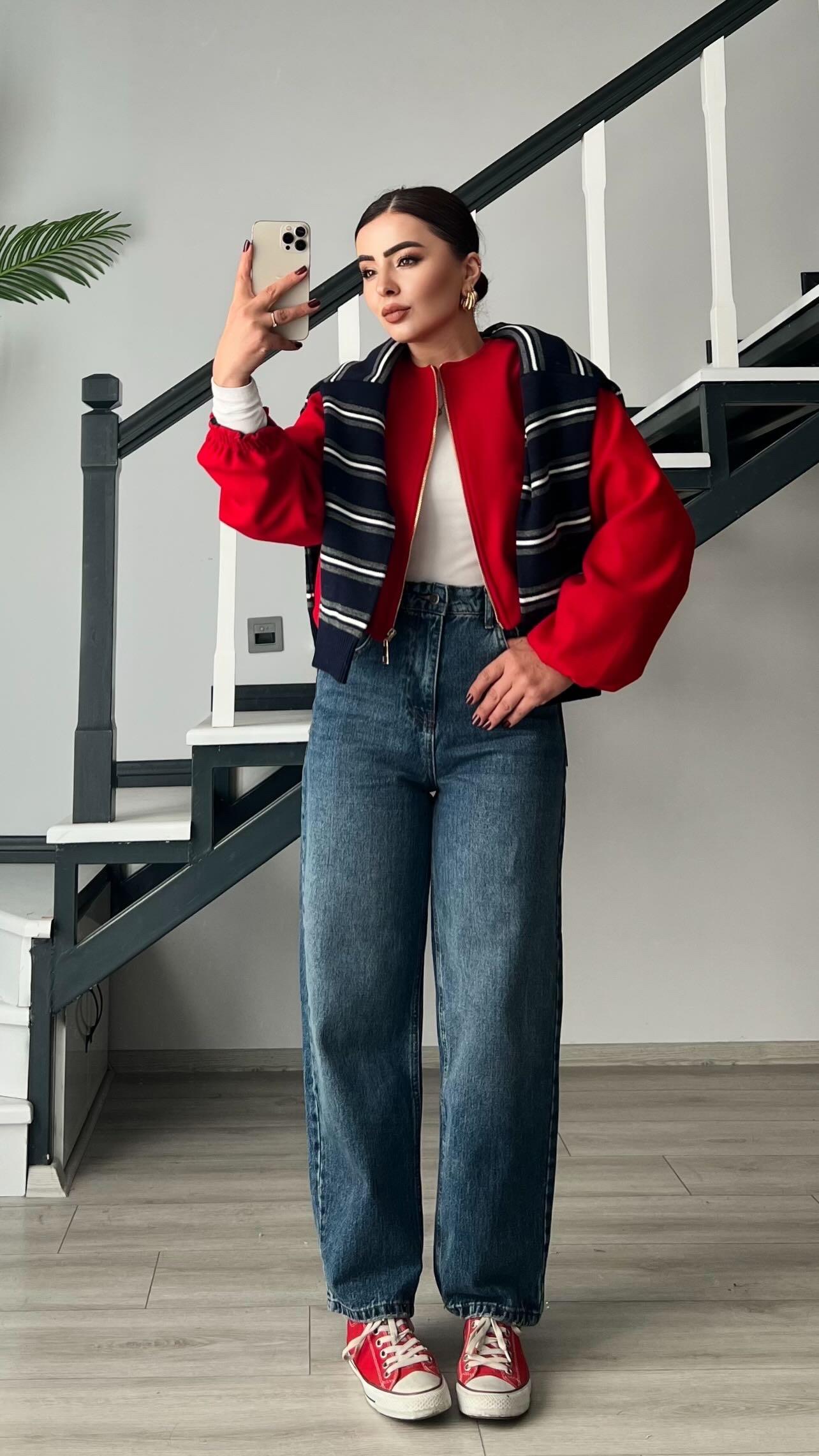 Koyu Mavi Skater Jean