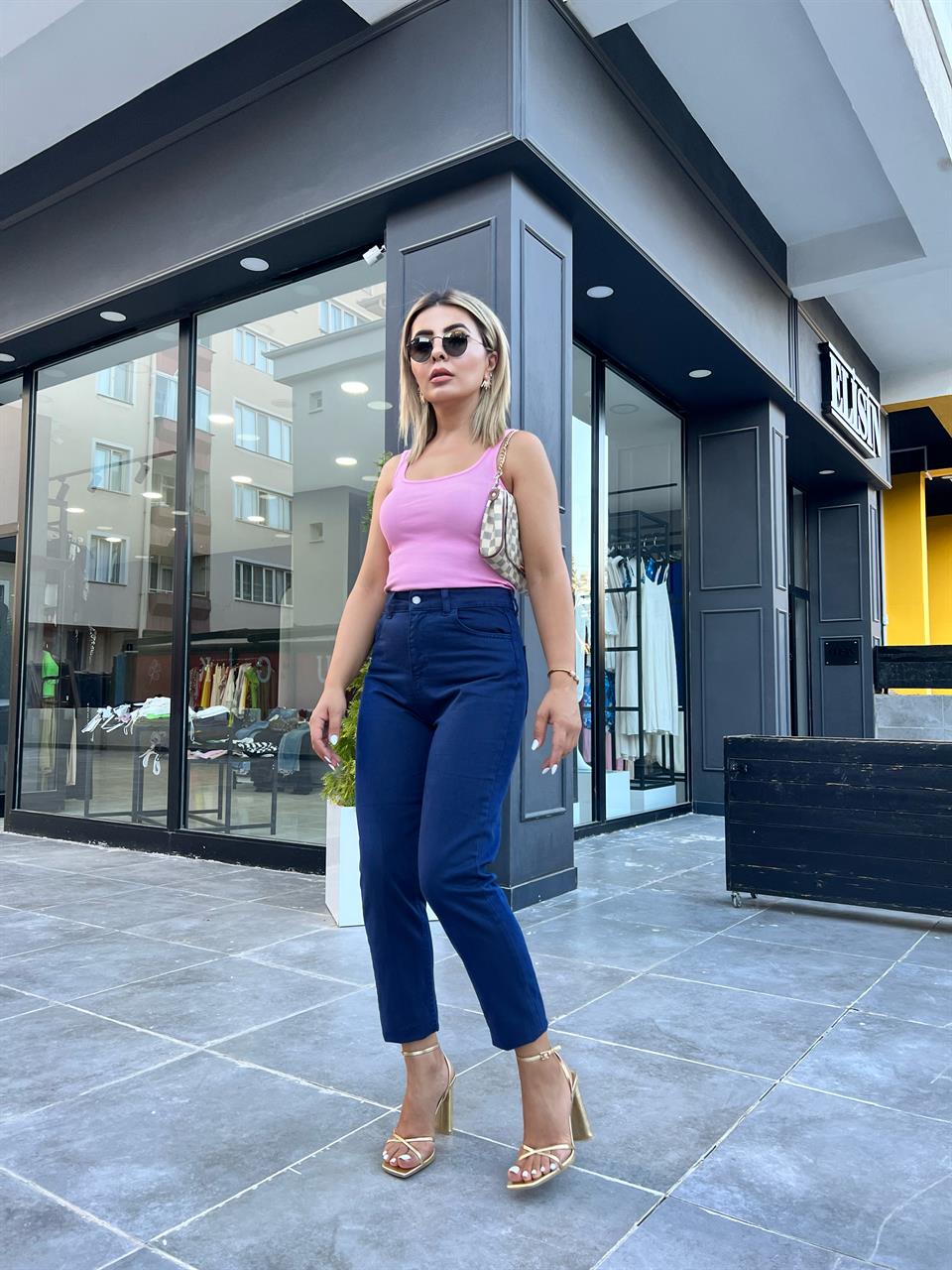 Navy Mom Jeans
