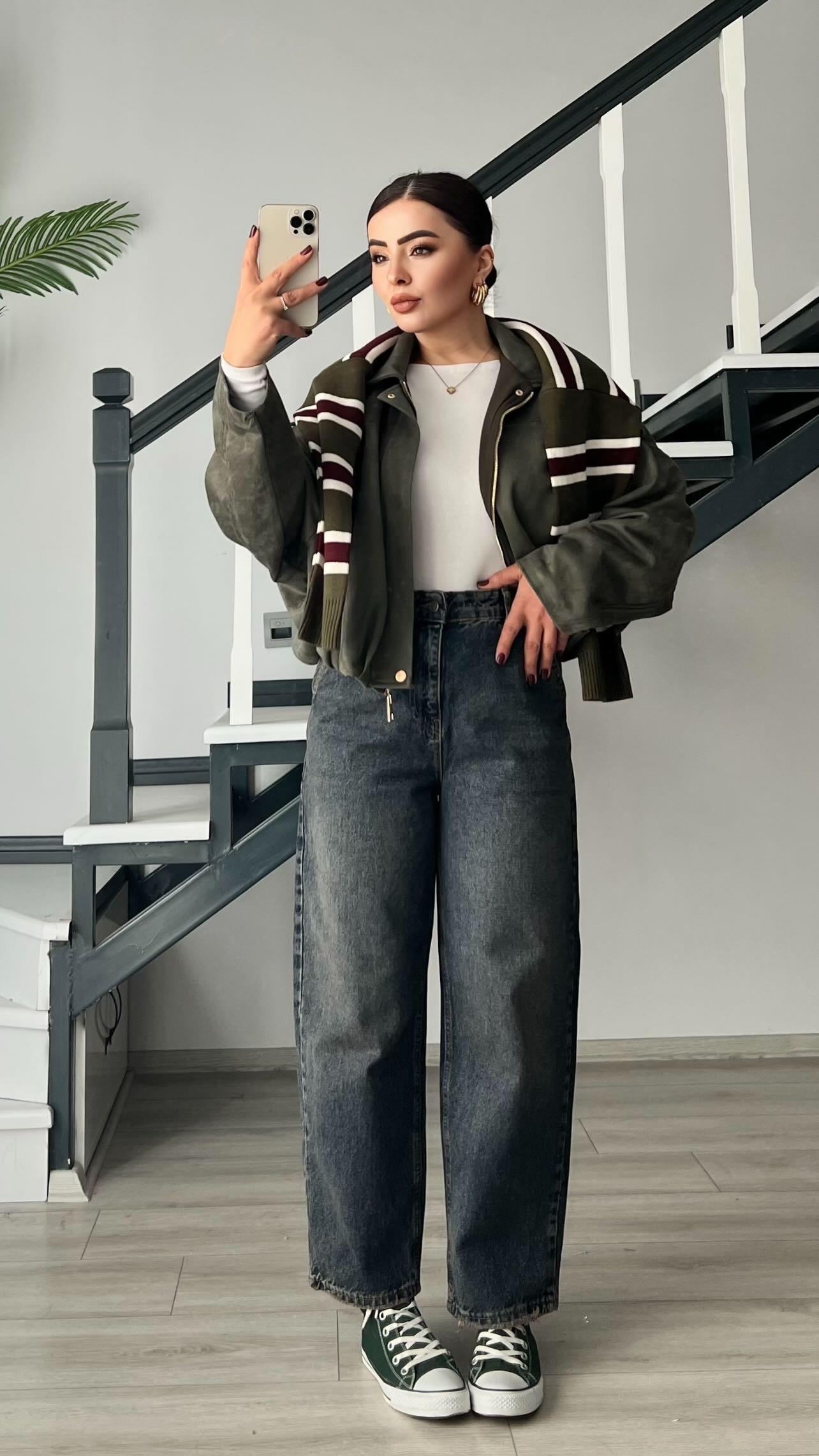 Mavi Eskitme Yıkamalı Skater Jean
