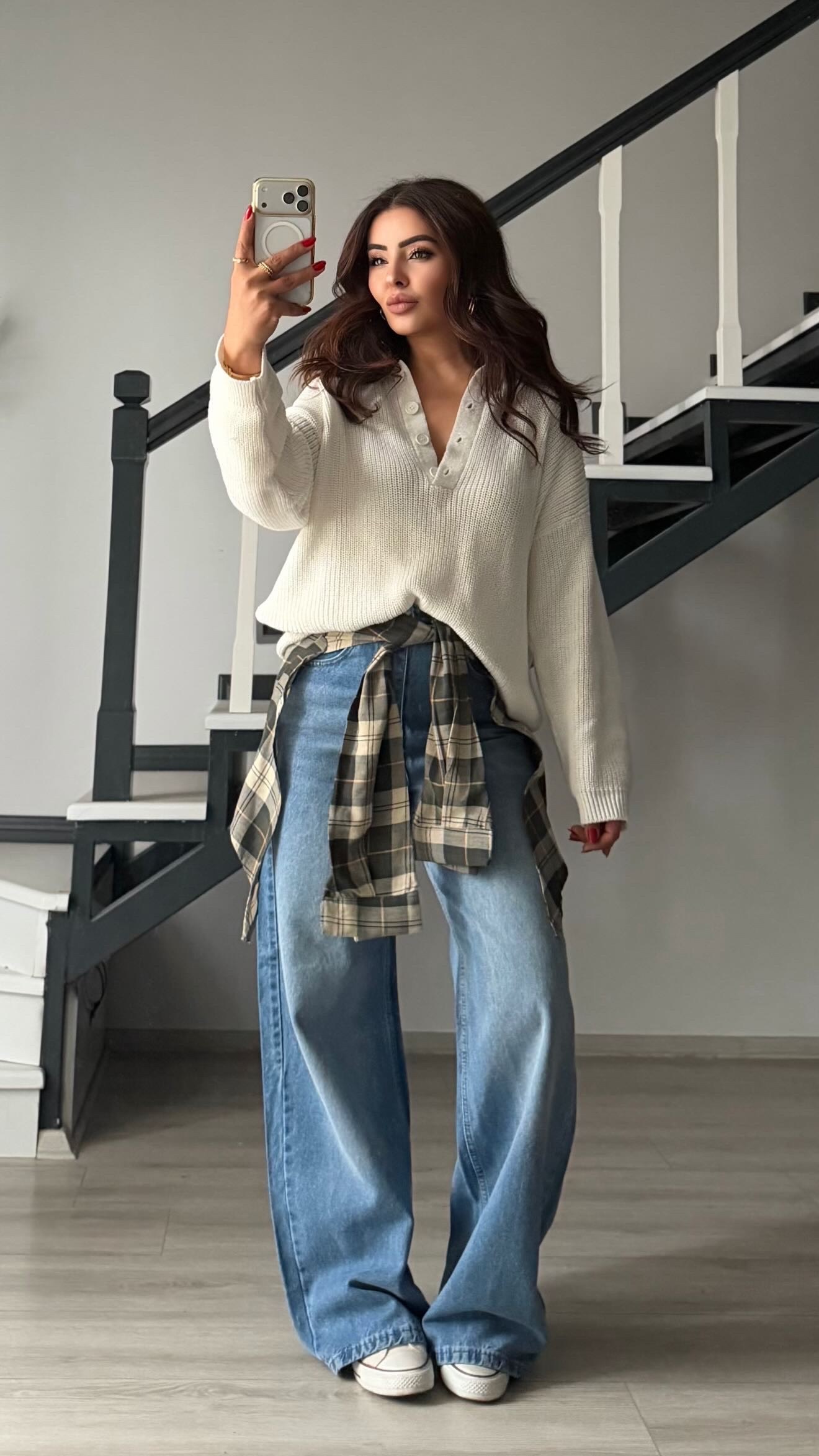 Mavi Gömlek Aksesuarlı Tencel Jean