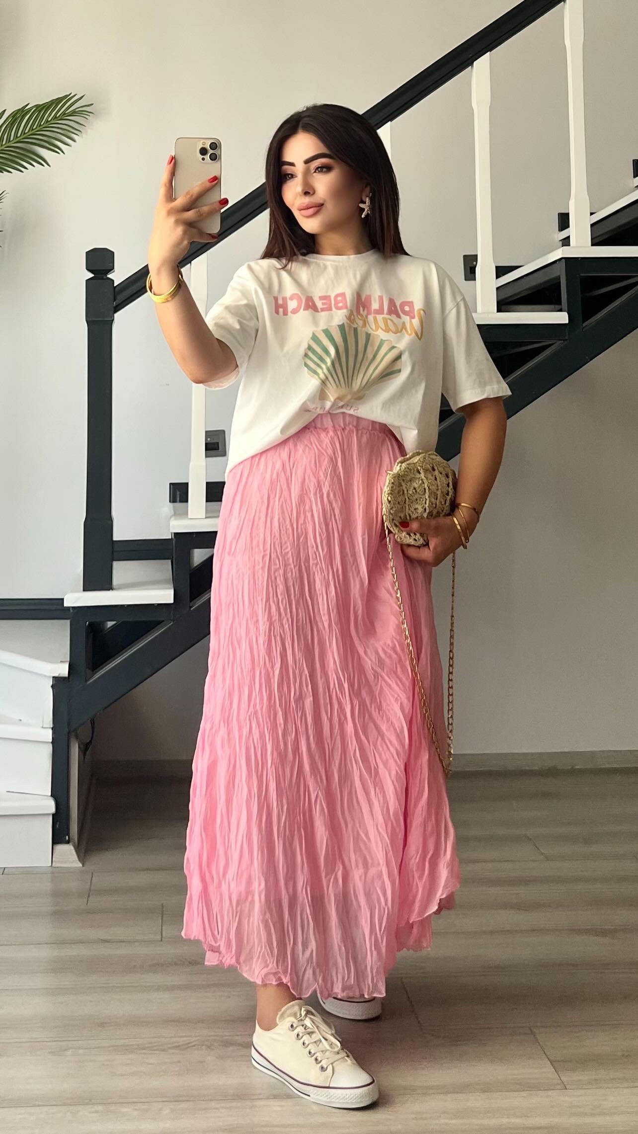Pembe Kıraşlı Etek